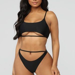 NWT Fashion Nova Show Me Off Bikini Set - Black/S